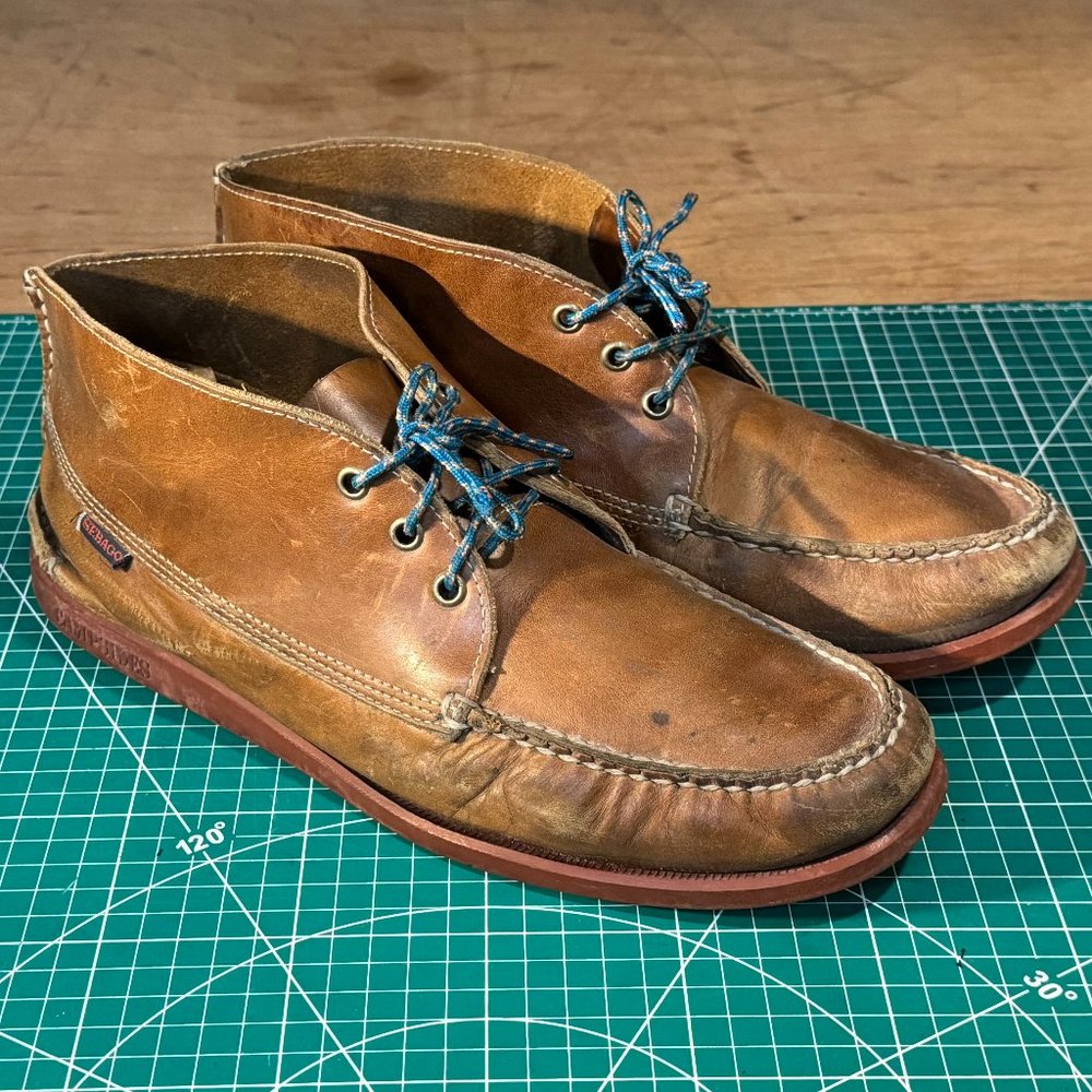 Vintage Sebago Campsides Leather Chukka Boots Made in USA mens size 11.5
